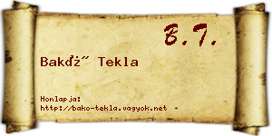 Bakó Tekla névjegykártya